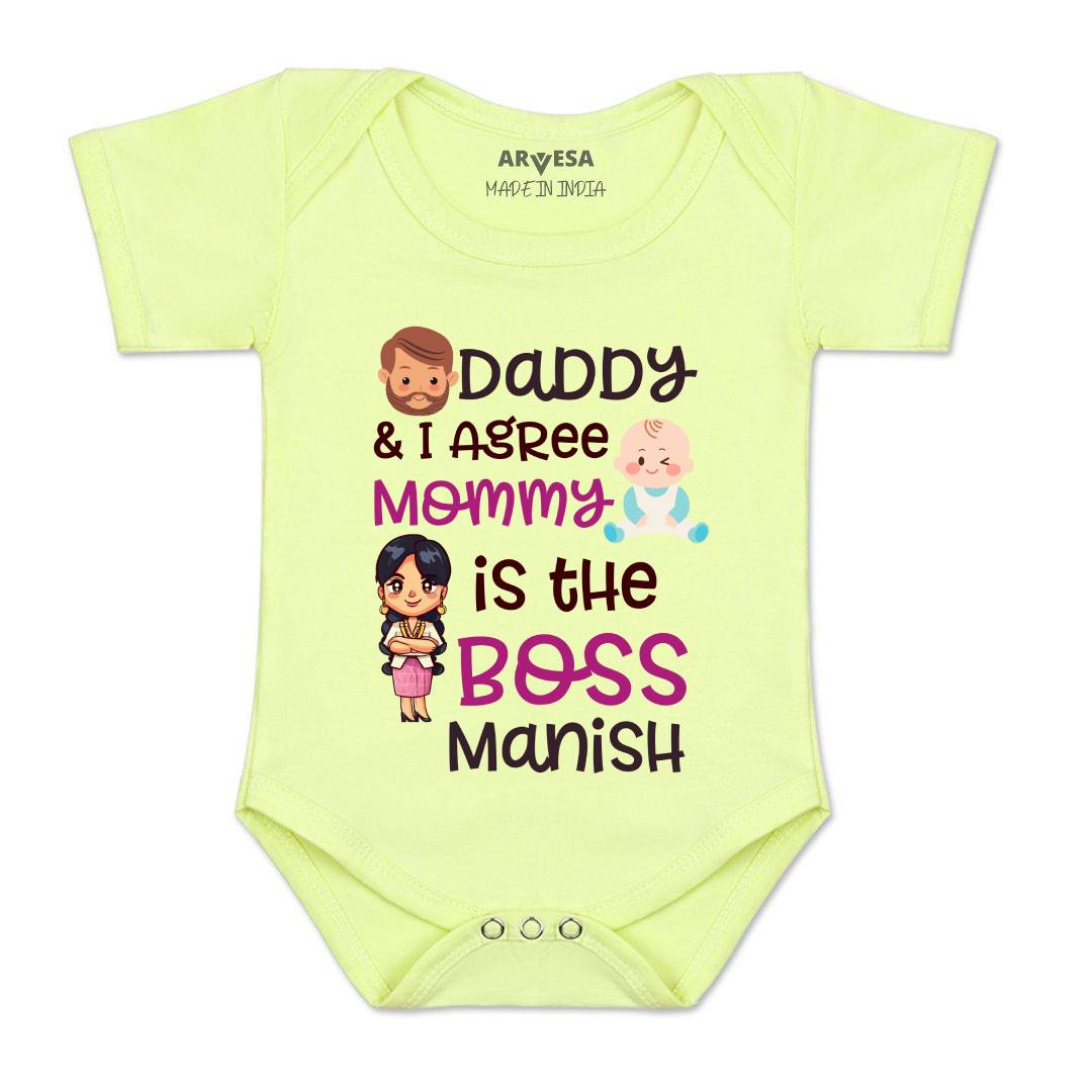 Arvesa Daddy & I Agree Mommy Is Boss Baby Boy & Girl Dress