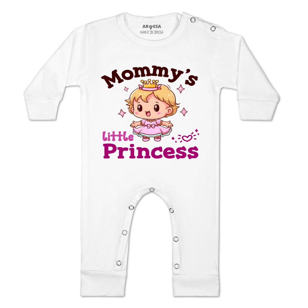 Arvesa Mommy Little Prince Design-1467 White 0-3 Months Jumpsuit for Baby Boy & Girl dress .