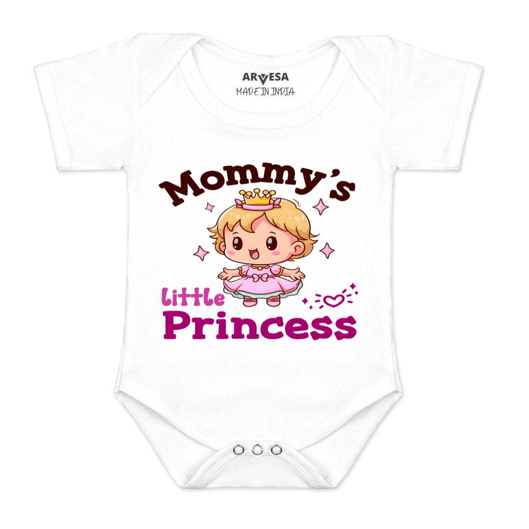 Arvesa Mommy Little Prince Design-1467 White 0-3 Months Jumpsuit for Baby Boy & Girl dress .