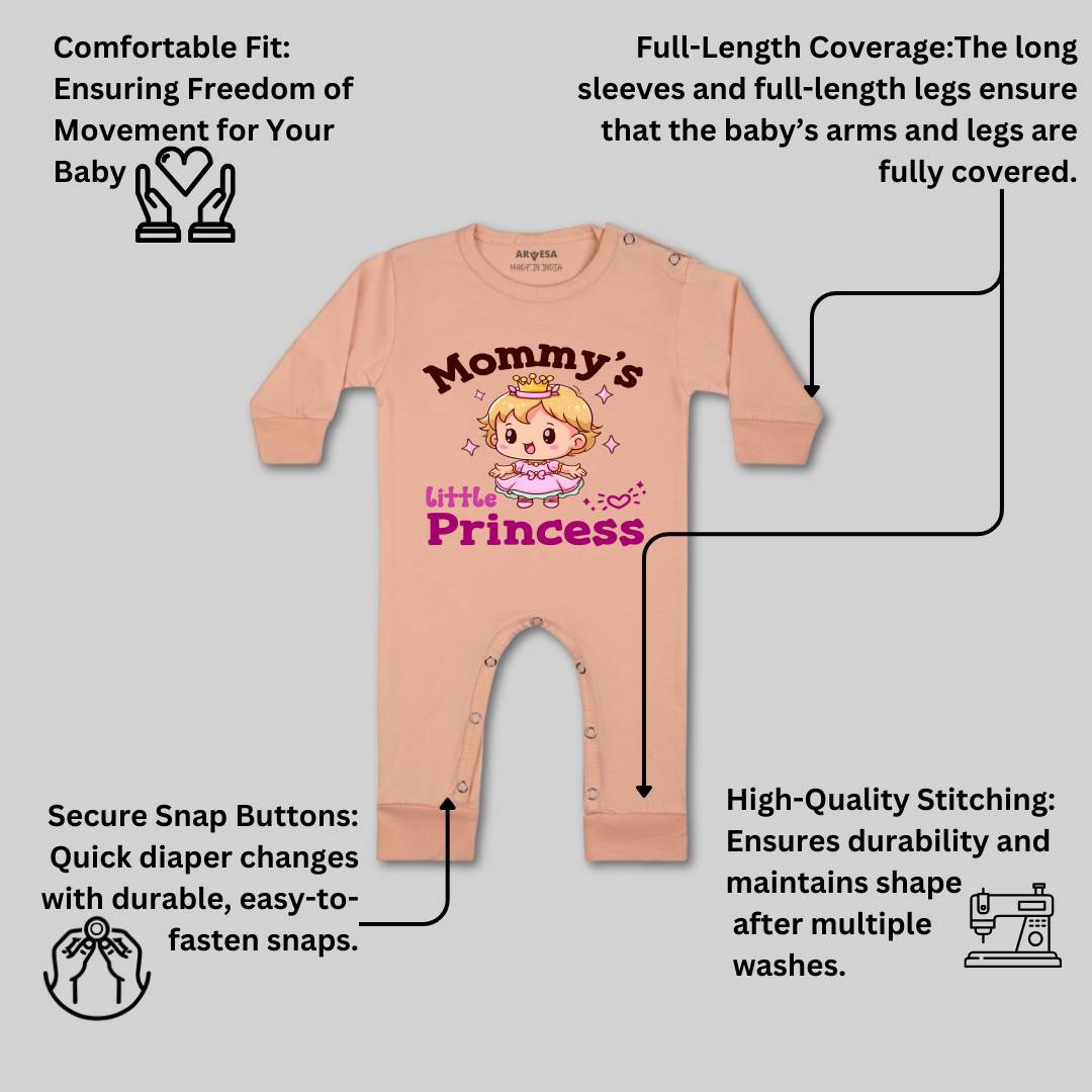 Arvesa Mommy Little Prince Design-1467 White 0-3 Months Jumpsuit for Baby Boy & Girl dress .