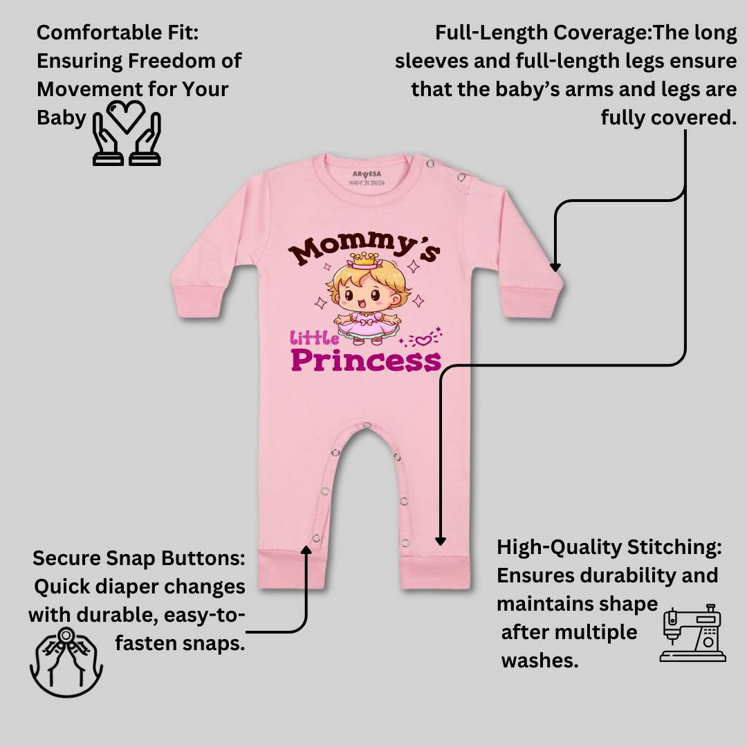 Arvesa Mommy Little Prince Design-1467 White 0-3 Months Jumpsuit for Baby Boy & Girl dress .