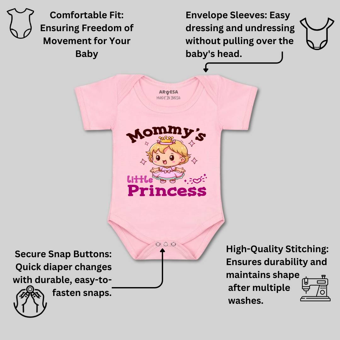 Arvesa Mommy Little Prince Design-1467 White 0-3 Months Jumpsuit for Baby Boy & Girl dress .