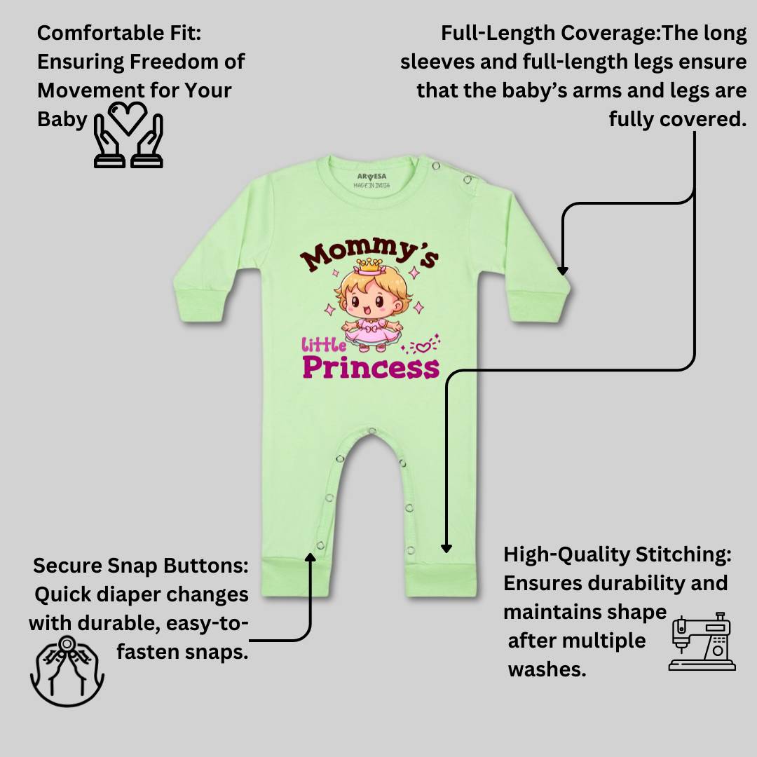 Arvesa Mommy Little Prince Design-1467 White 0-3 Months Jumpsuit for Baby Boy & Girl dress .