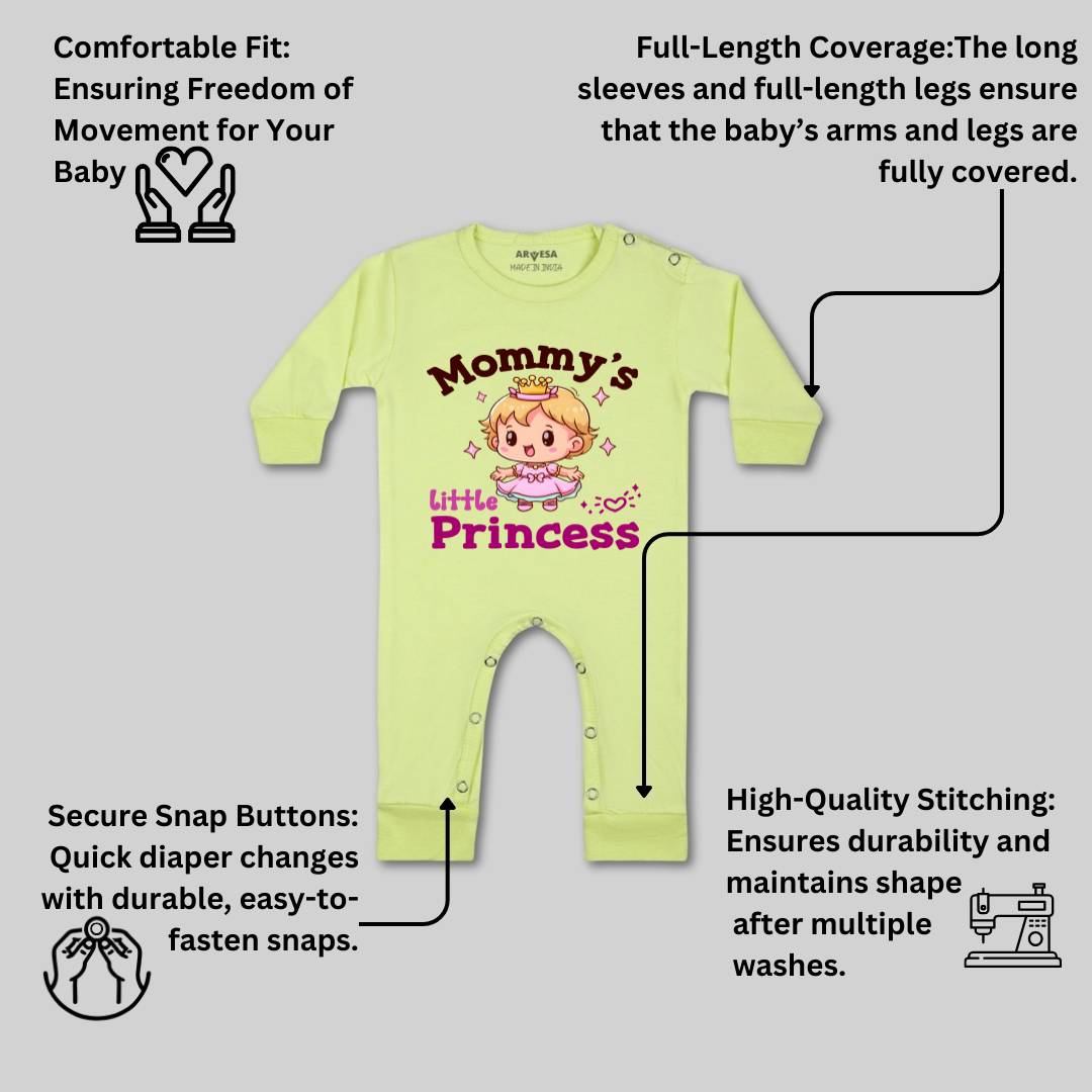 Arvesa Mommy Little Prince Design-1467 White 0-3 Months Jumpsuit for Baby Boy & Girl dress .