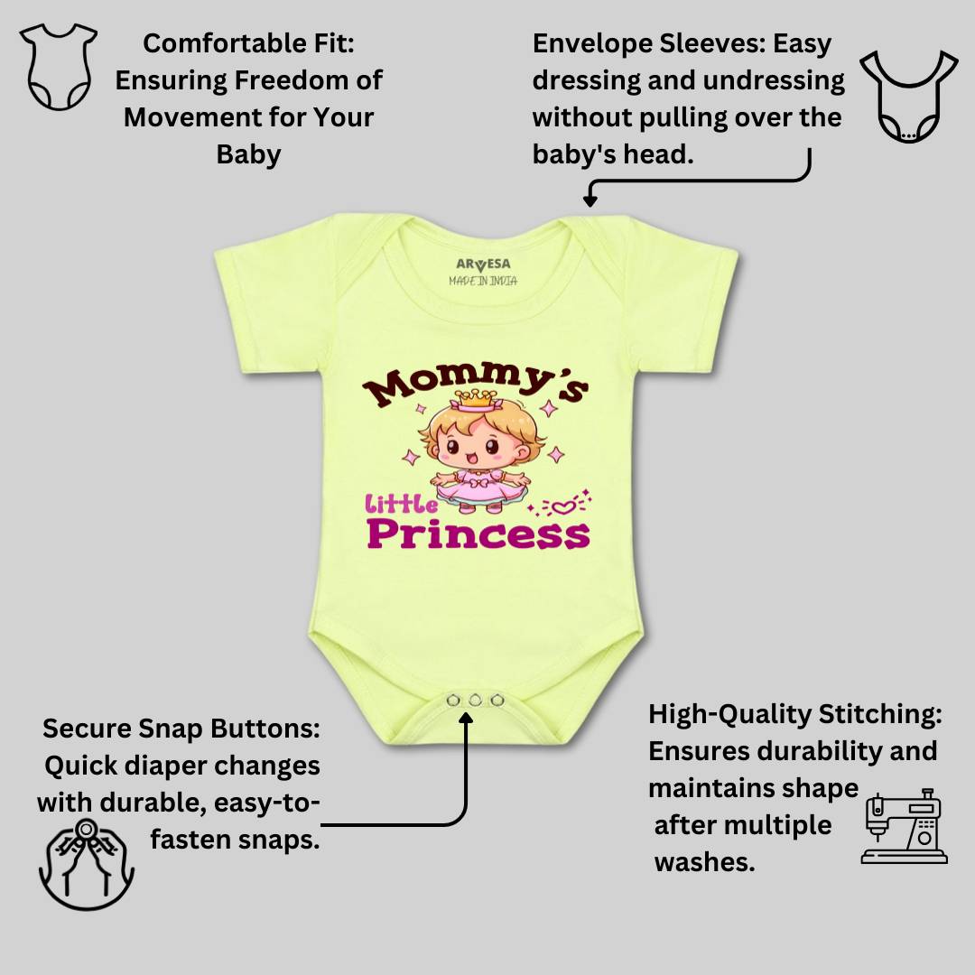 Arvesa Mommy Little Prince Design-1467 White 0-3 Months Jumpsuit for Baby Boy & Girl dress .