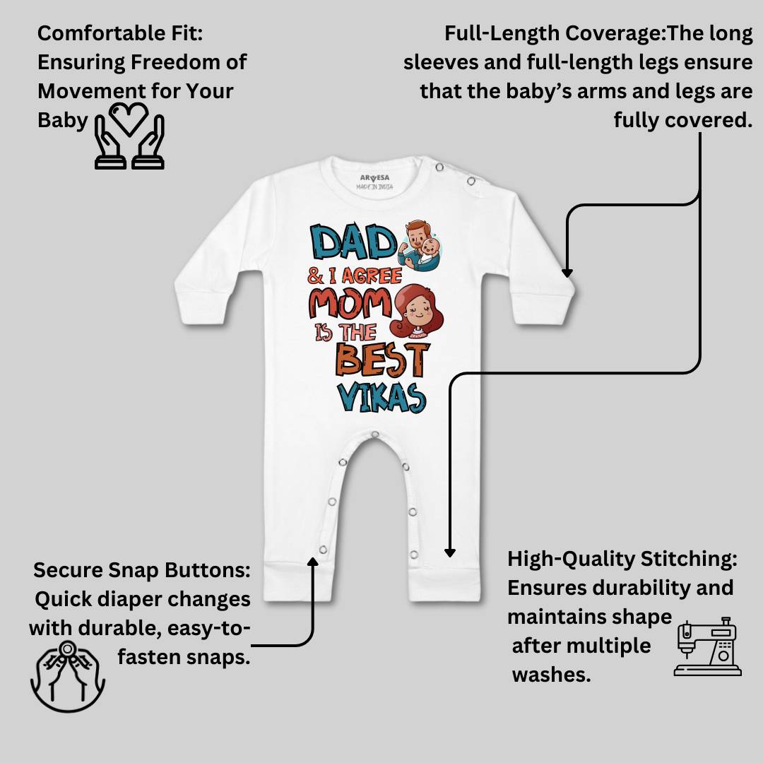Arvesa Daddy & I Agree Mommy Is Best Baby Boy & Girl Dress