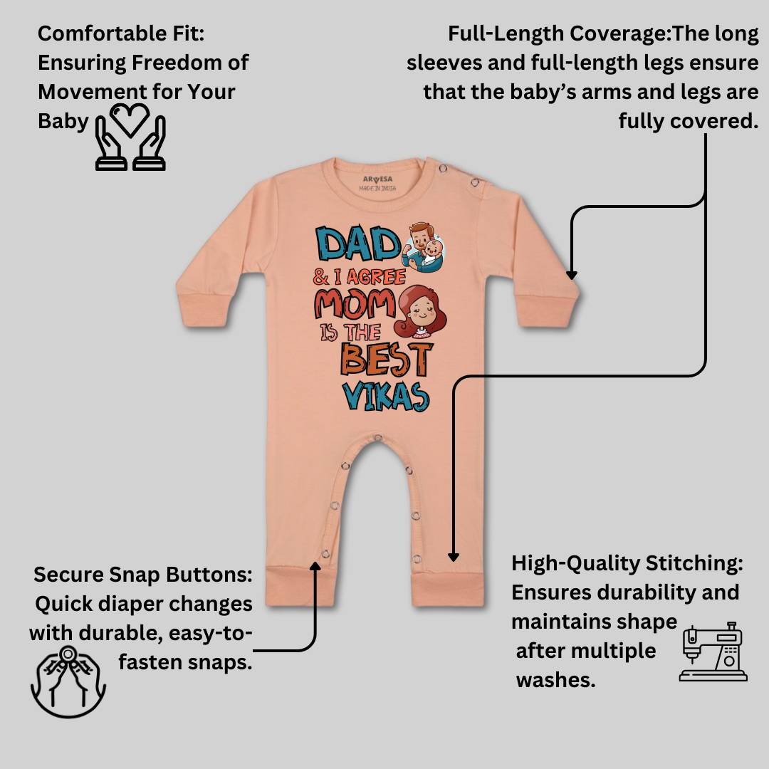 Arvesa Daddy & I Agree Mommy Is Best Baby Boy & Girl Dress
