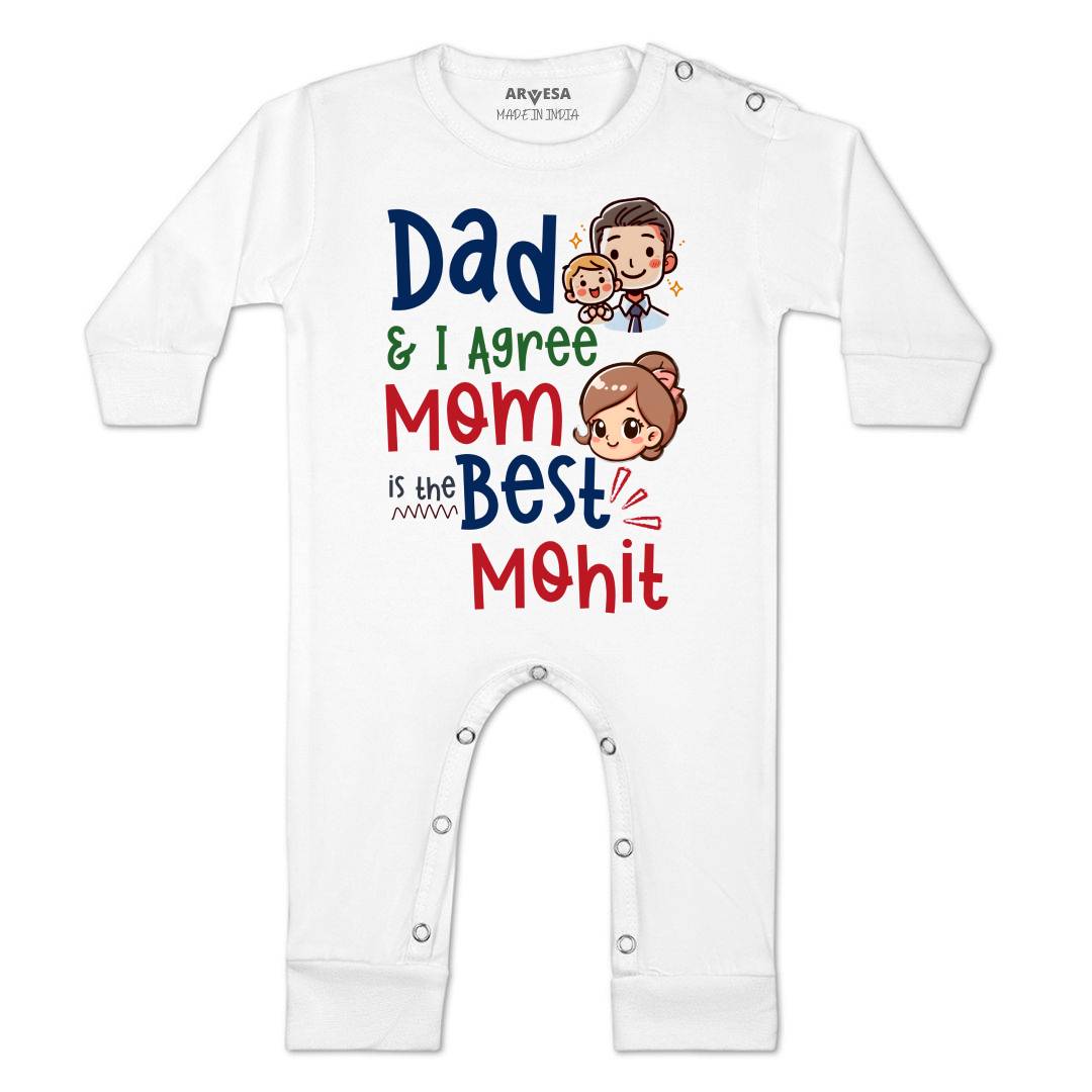 Arvesa Daddy & I Agree Mommy Is Best Baby Boy & Girl Dress