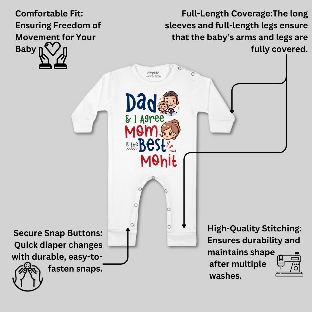 Arvesa Daddy & I Agree Mommy Is Best Baby Boy & Girl Dress
