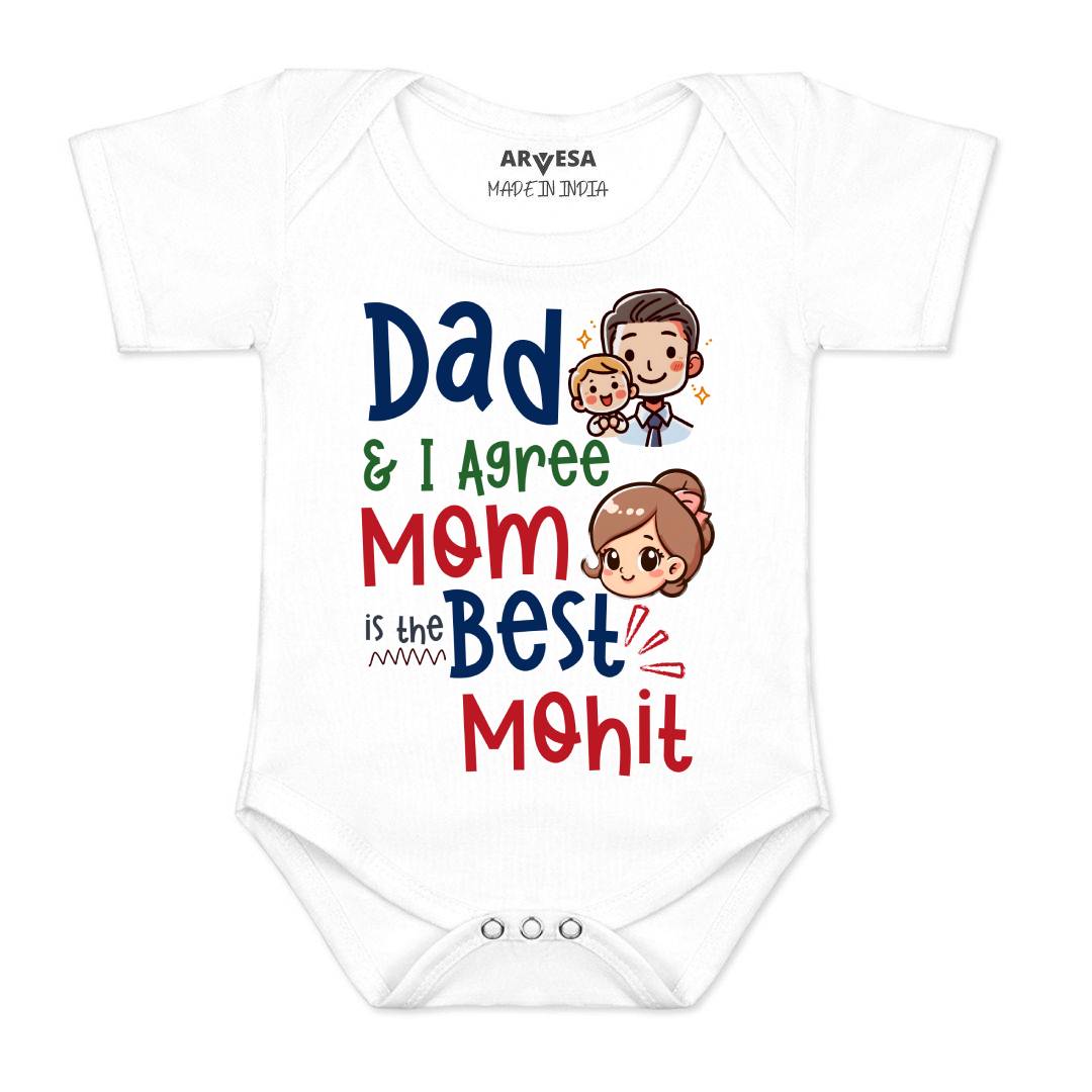 Arvesa Daddy & I Agree Mommy Is Best Baby Boy & Girl Dress