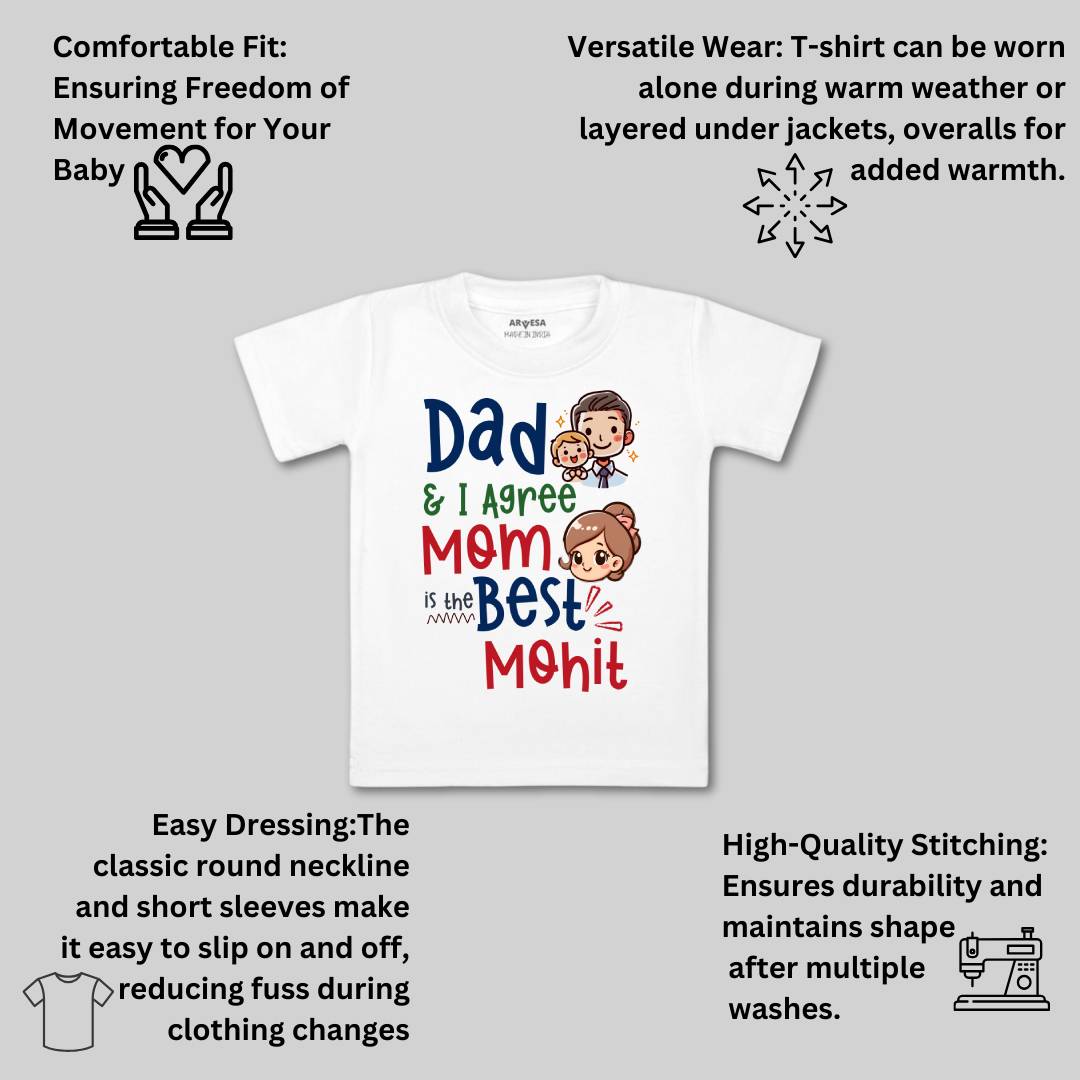 Arvesa Daddy & I Agree Mommy Is Best Baby Boy & Girl Dress