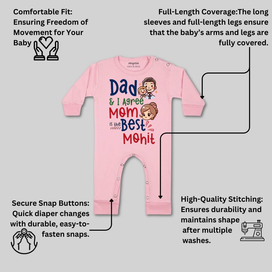 Arvesa Daddy & I Agree Mommy Is Best Baby Boy & Girl Dress