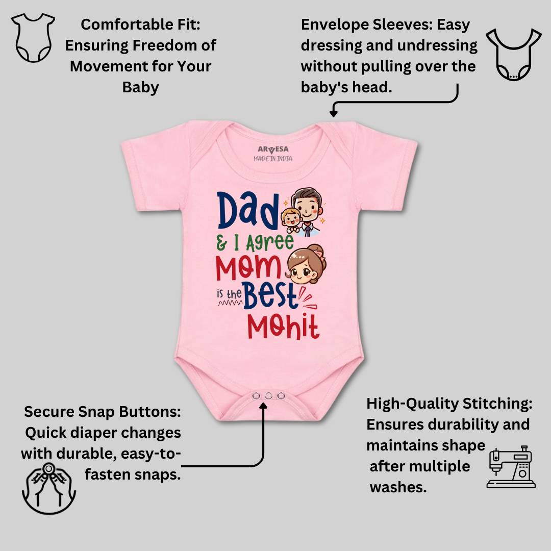 Arvesa Daddy & I Agree Mommy Is Best Baby Boy & Girl Dress