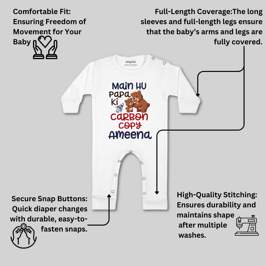 Arvesa Mai Hu Papa Ki Carbon Copy Baby Boy & Girl Dress