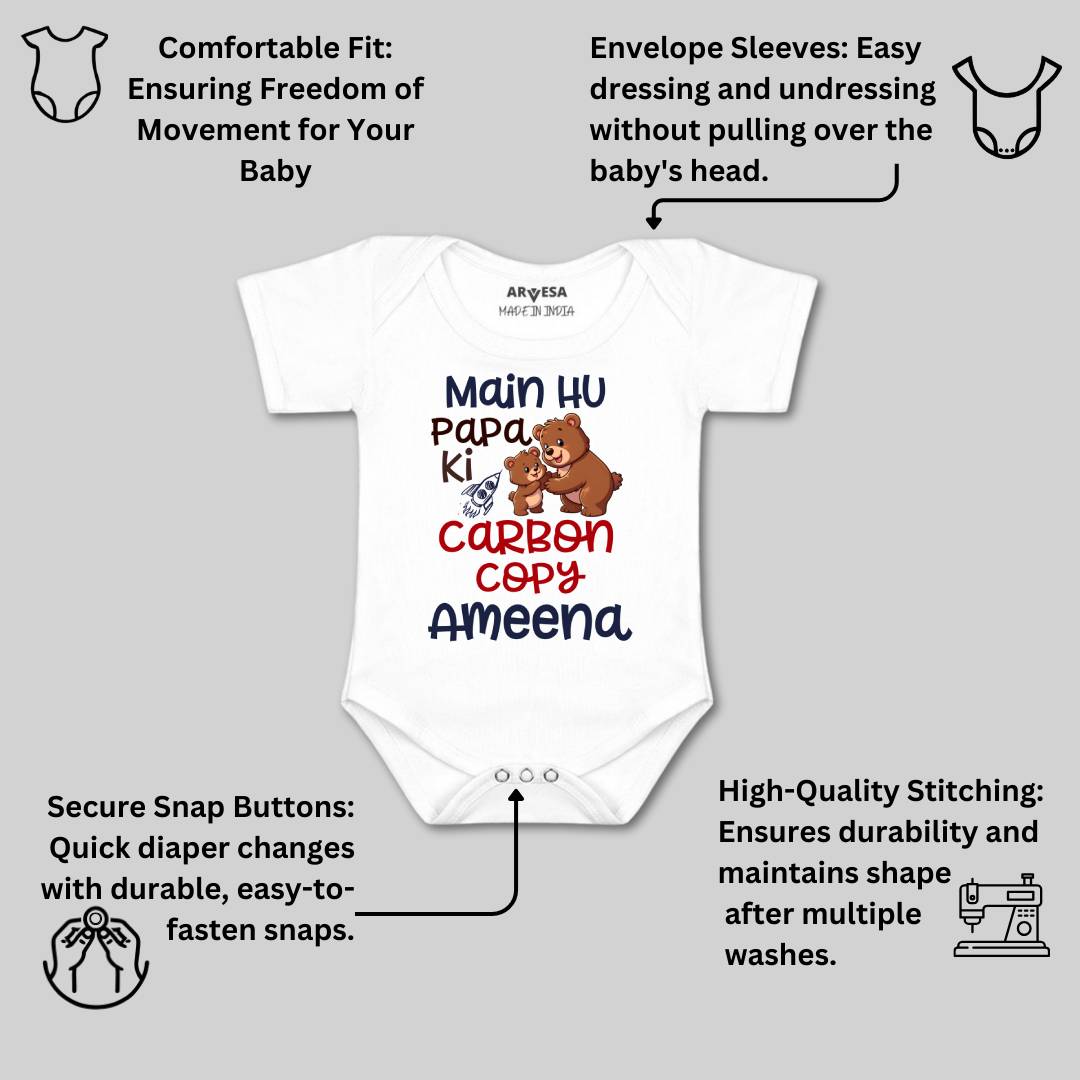 Arvesa Mai Hu Papa Ki Carbon Copy Baby Boy & Girl Dress