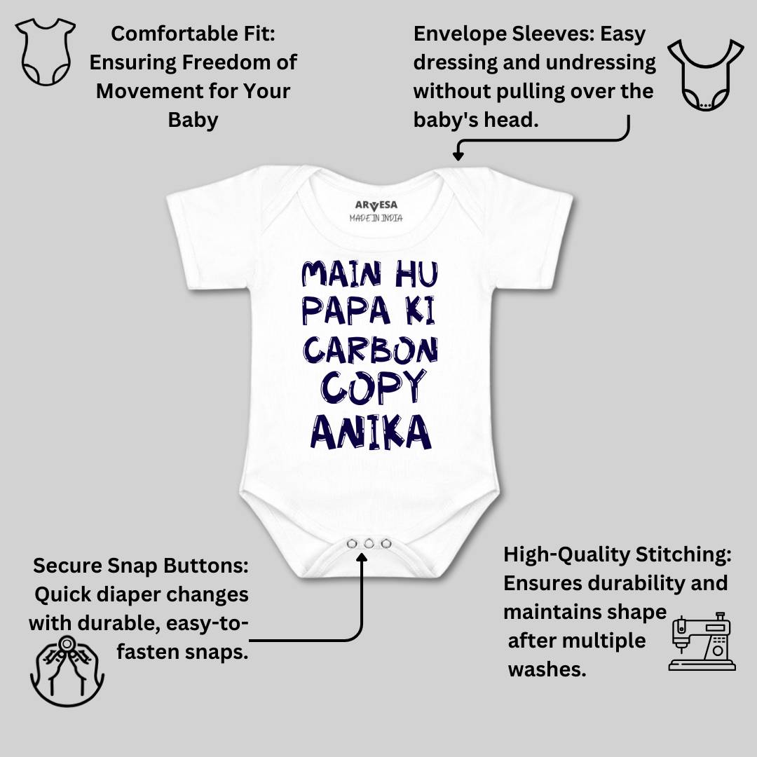 Arvesa Mai Hu Papa Ki Carbon Copy Baby Boy & Girl Dress