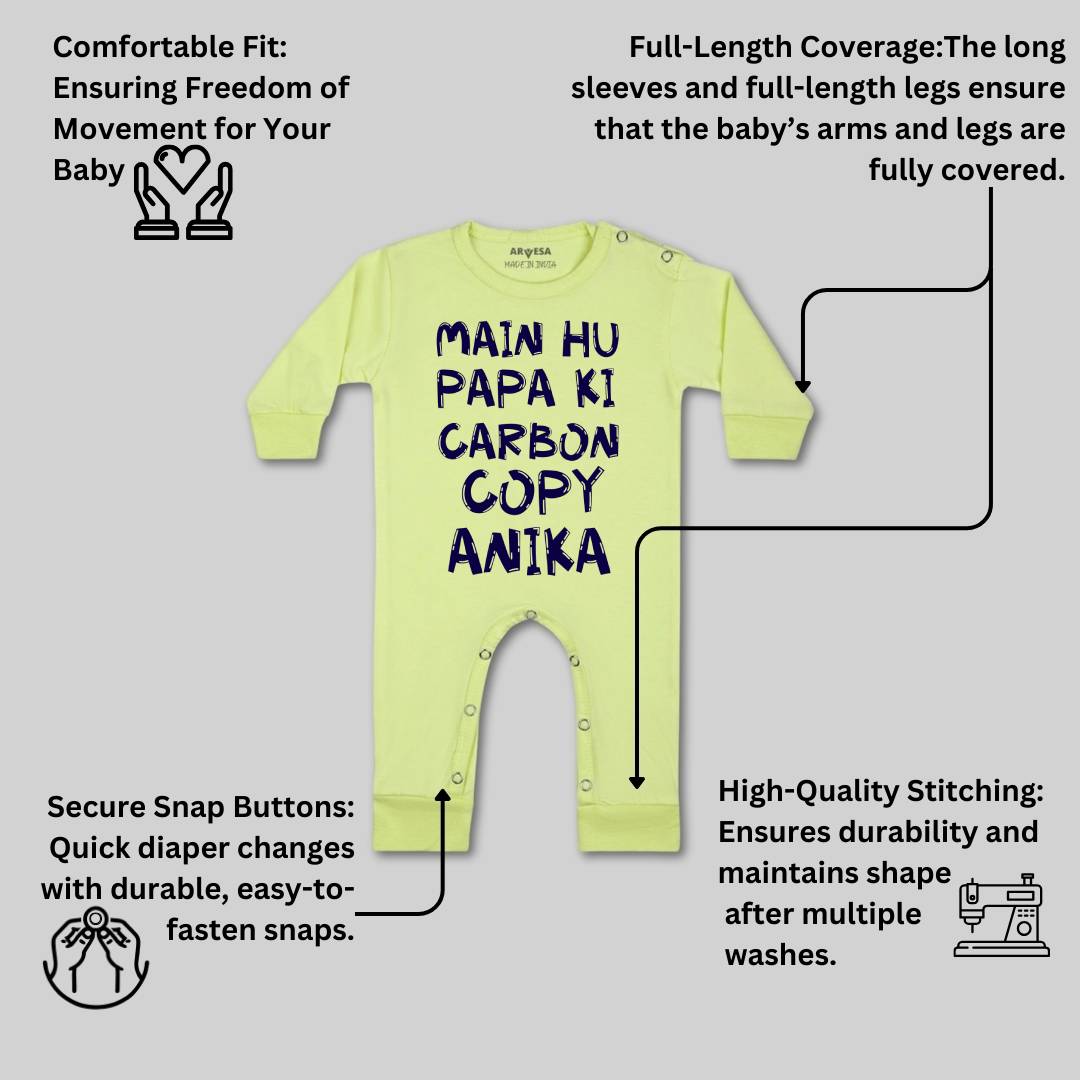 Arvesa Mai Hu Papa Ki Carbon Copy Baby Boy & Girl Dress
