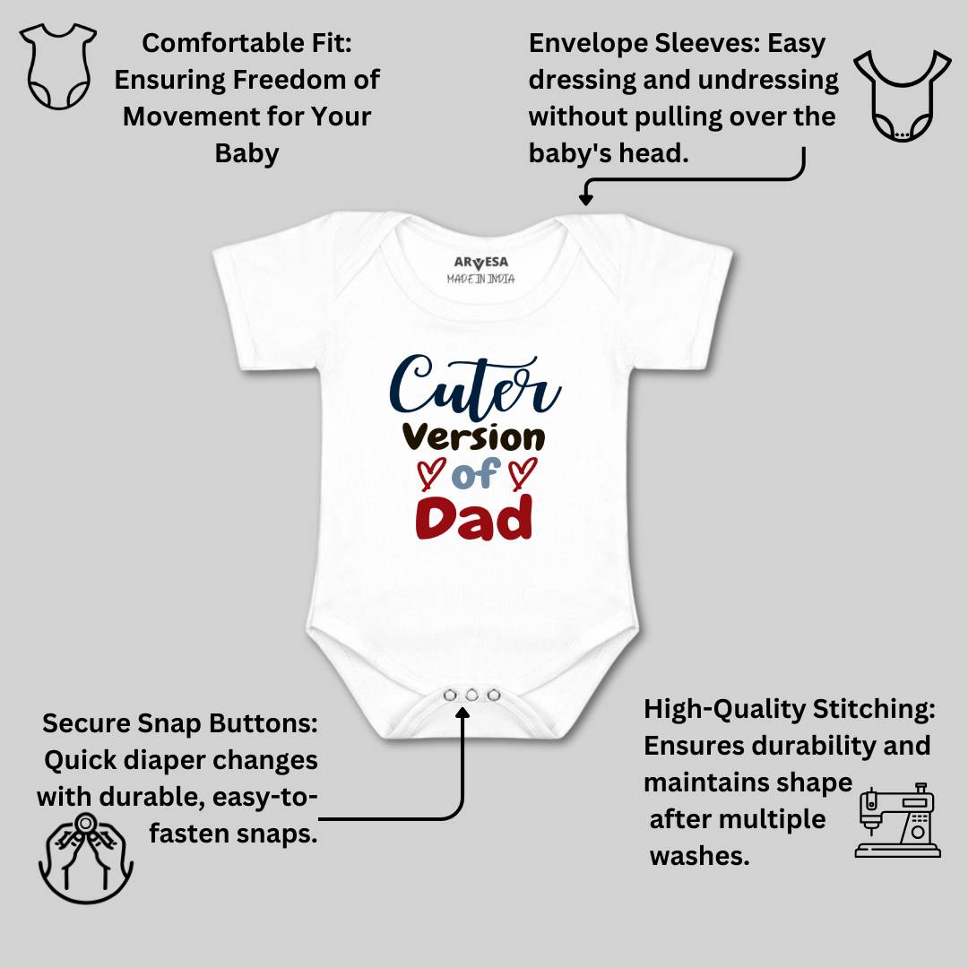 Arvesa Cuter Version Of Dad Design-1495 White 0-3 Months Jumpsuit for Baby Boy & Girl dress .