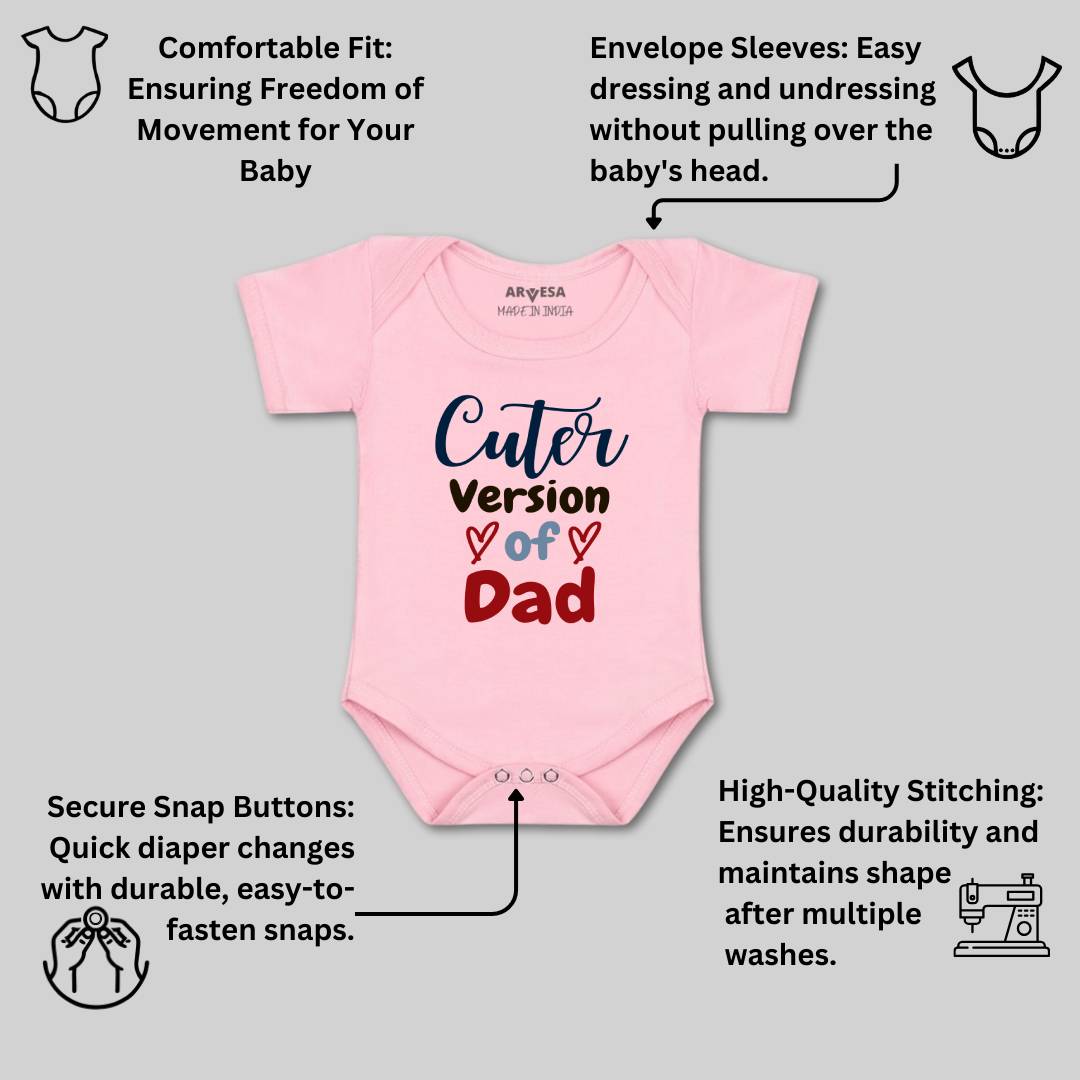 Arvesa Cuter Version Of Dad Design-1495 White 0-3 Months Jumpsuit for Baby Boy & Girl dress .