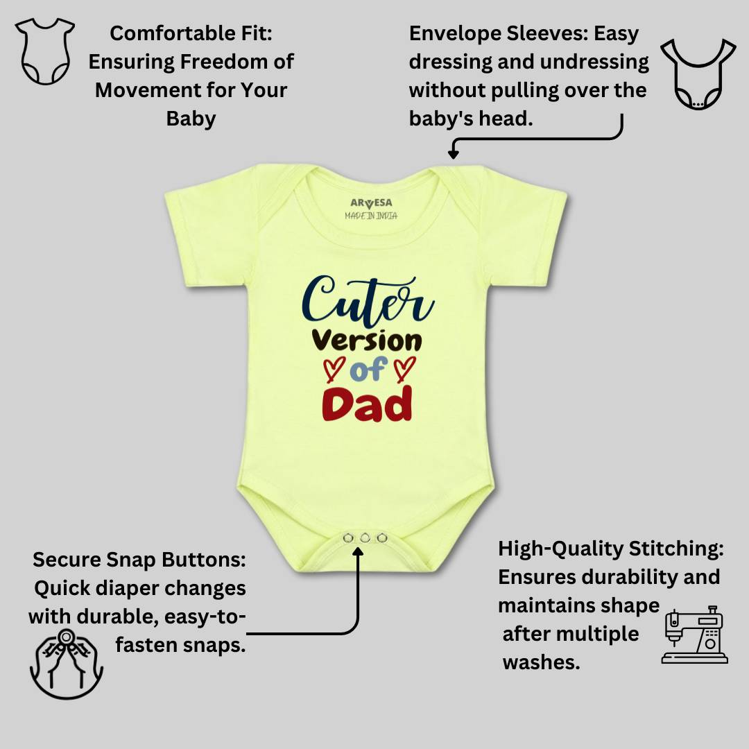 Arvesa Cuter Version Of Dad Design-1495 White 0-3 Months Jumpsuit for Baby Boy & Girl dress .