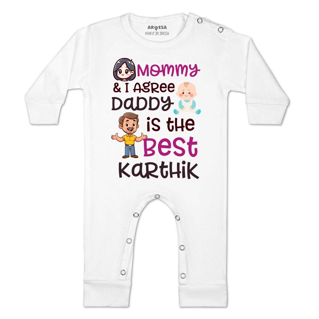 Arvesa Mommy & I Agree Daddy Is The Best Baby Boy & Girl Dress