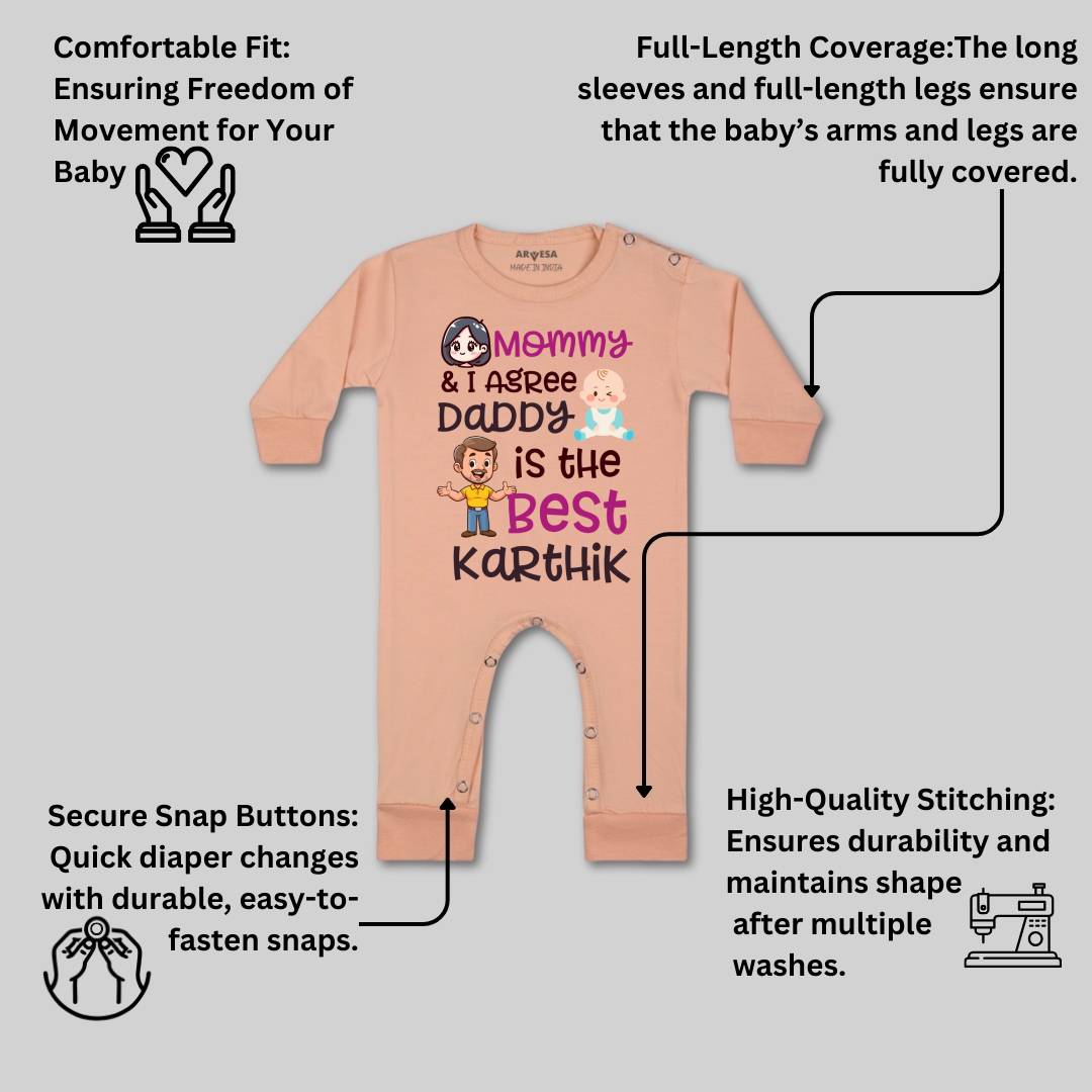 Arvesa Mommy & I Agree Daddy Is The Best Baby Boy & Girl Dress