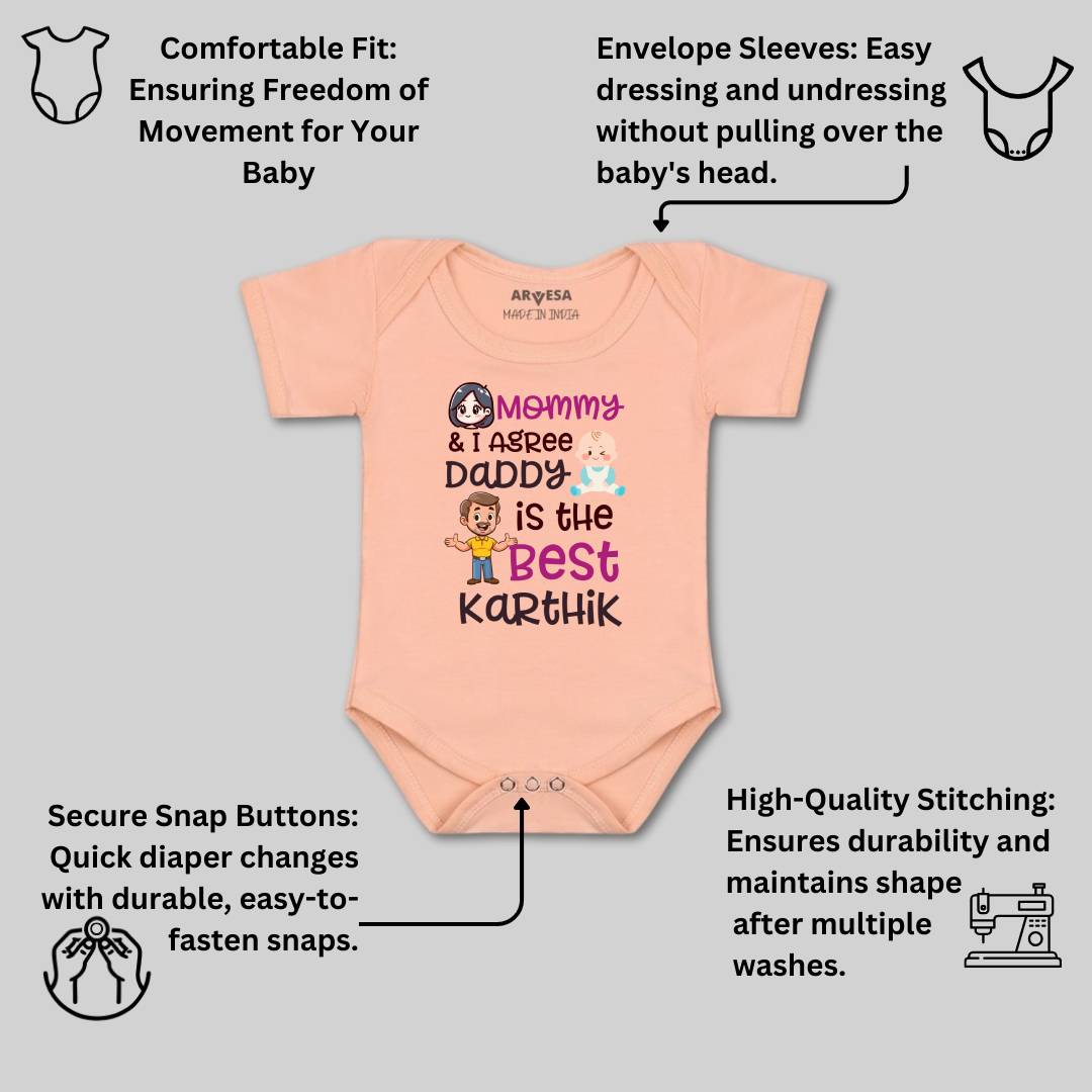 Arvesa Mommy & I Agree Daddy Is The Best Baby Boy & Girl Dress