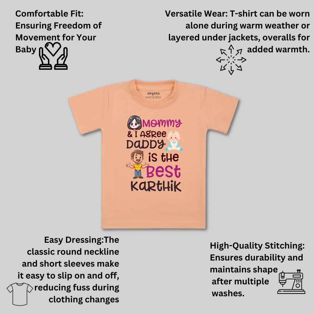 Arvesa Mommy & I Agree Daddy Is The Best Baby Boy & Girl Dress