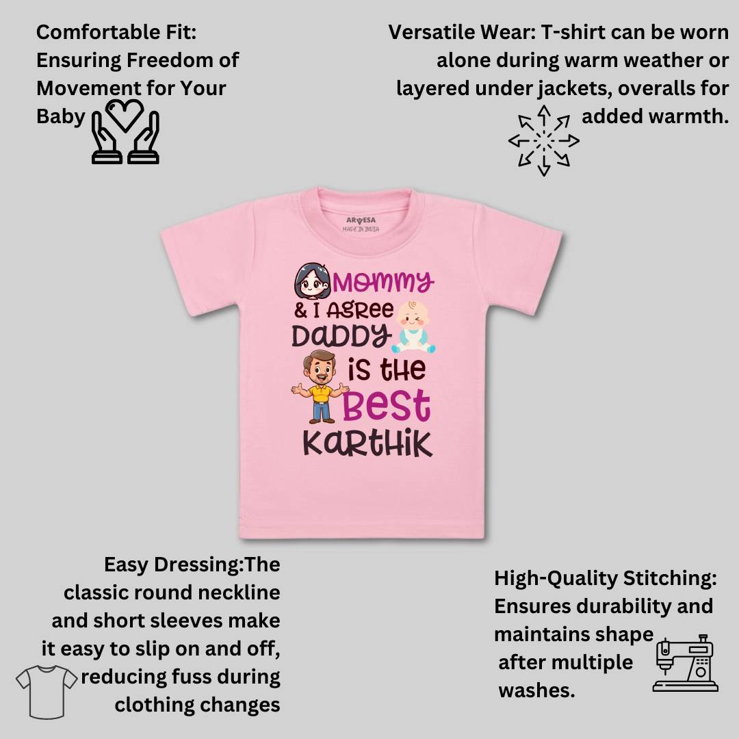Arvesa Mommy & I Agree Daddy Is The Best Baby Boy & Girl Dress