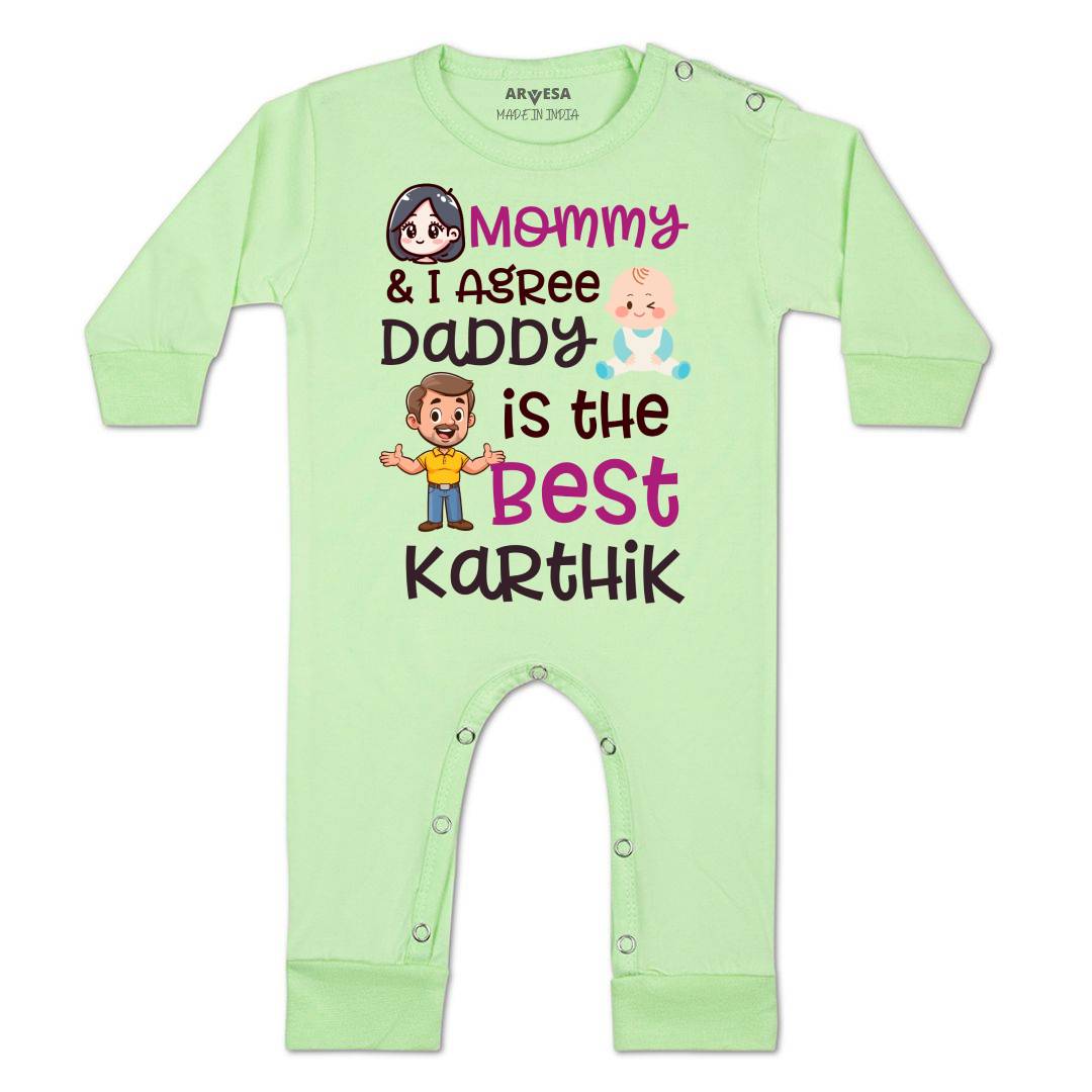 Arvesa Mommy & I Agree Daddy Is The Best Baby Boy & Girl Dress