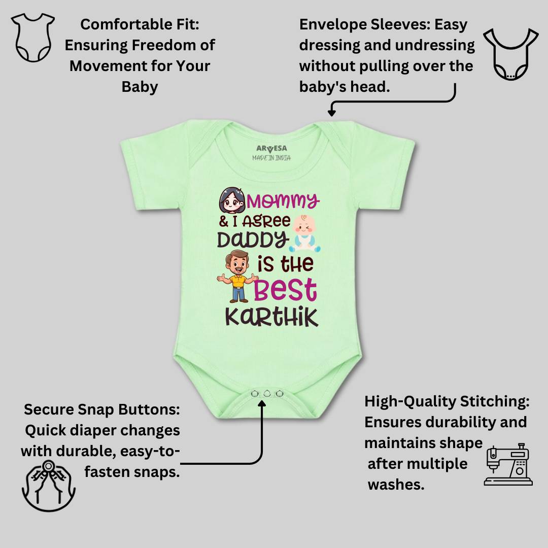 Arvesa Mommy & I Agree Daddy Is The Best Baby Boy & Girl Dress