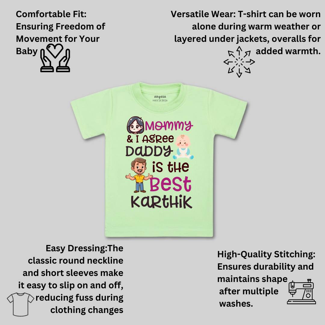 Arvesa Mommy & I Agree Daddy Is The Best Baby Boy & Girl Dress