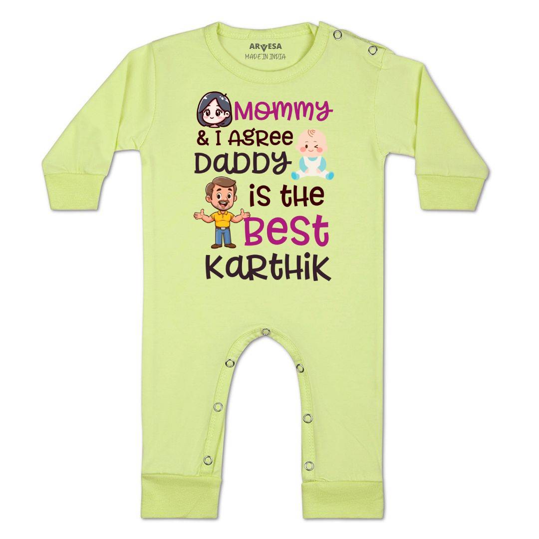 Arvesa Mommy & I Agree Daddy Is The Best Baby Boy & Girl Dress