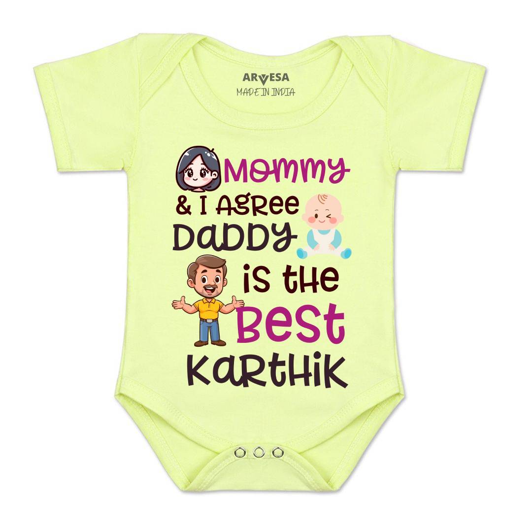 Arvesa Mommy & I Agree Daddy Is The Best Baby Boy & Girl Dress