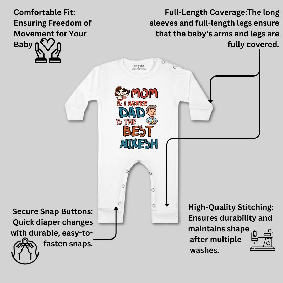 Arvesa Mom & I Agree Dad Is The Best Baby Boy & Girl Dress