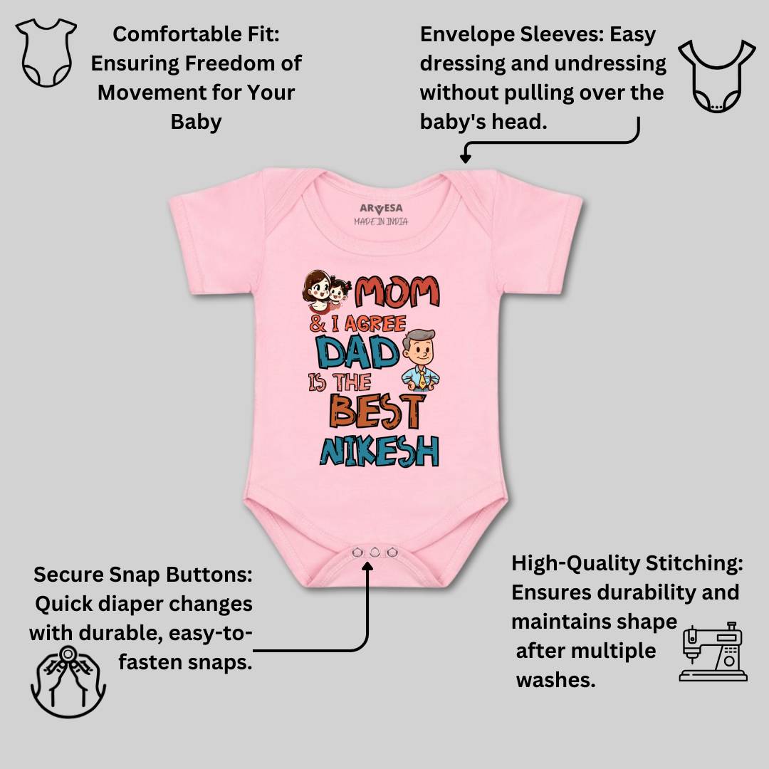 Arvesa Mom & I Agree Dad Is The Best Baby Boy & Girl Dress