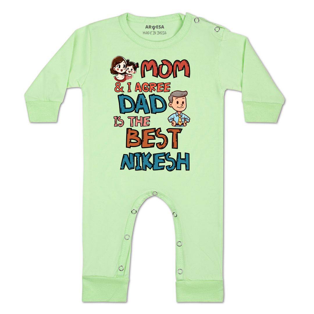 Arvesa Mom & I Agree Dad Is The Best Baby Boy & Girl Dress