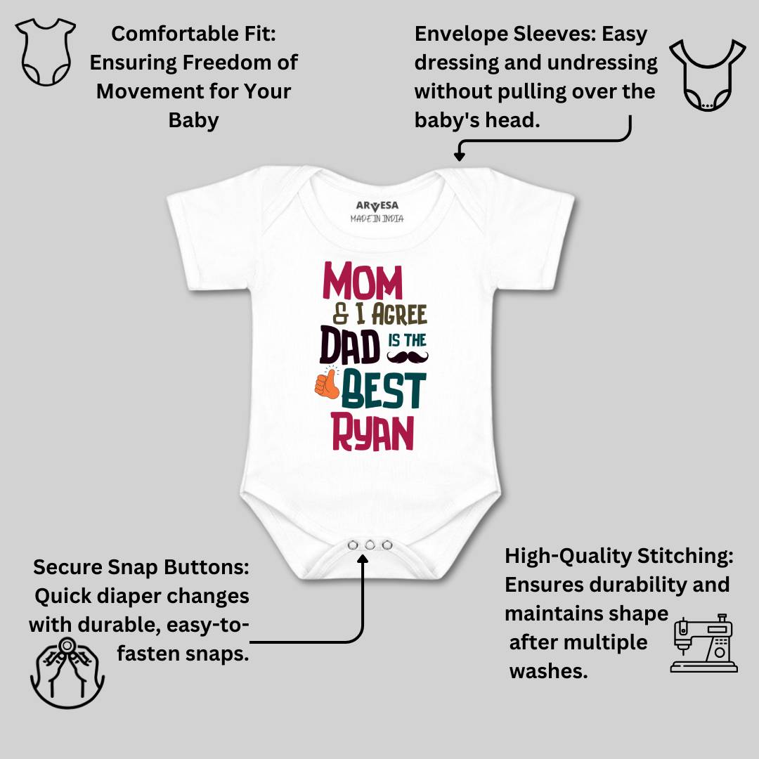 Arvesa Mom & I Agree Dad Is The Best Baby Boy & Girl Dress