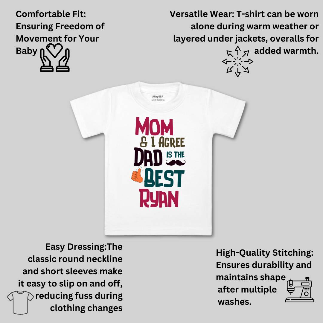 Arvesa Mom & I Agree Dad Is The Best Baby Boy & Girl Dress