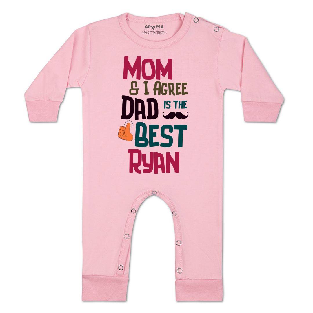 Arvesa Mom & I Agree Dad Is The Best Baby Boy & Girl Dress
