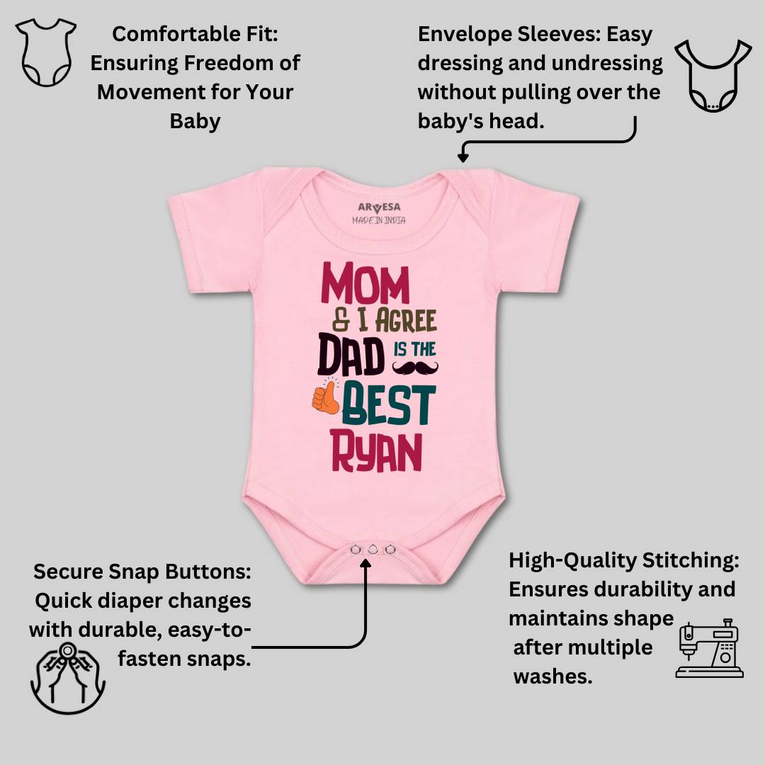Arvesa Mom & I Agree Dad Is The Best Baby Boy & Girl Dress