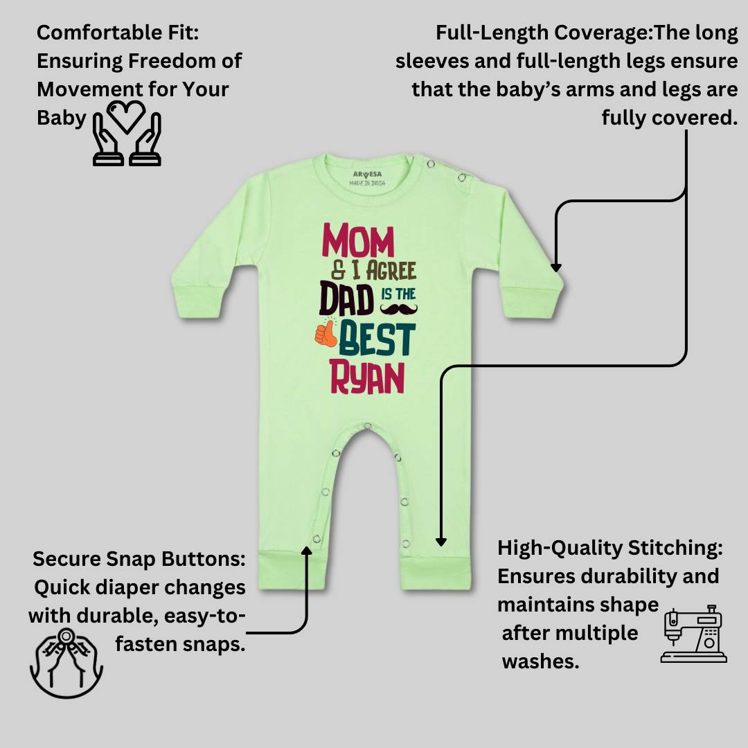 Arvesa Mom & I Agree Dad Is The Best Baby Boy & Girl Dress