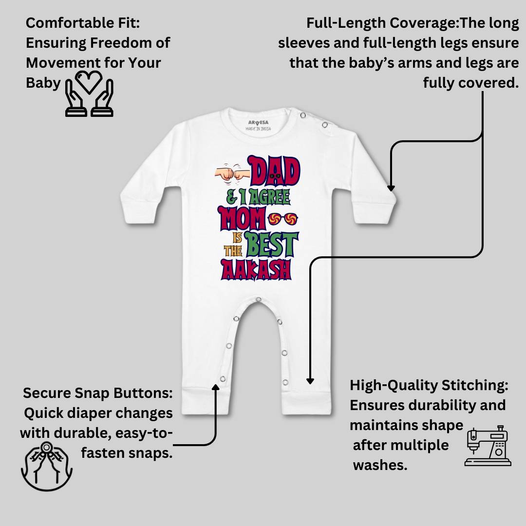 Arvesa Daddy & I Agree Mom Is Best Baby Boy & Girl Dress