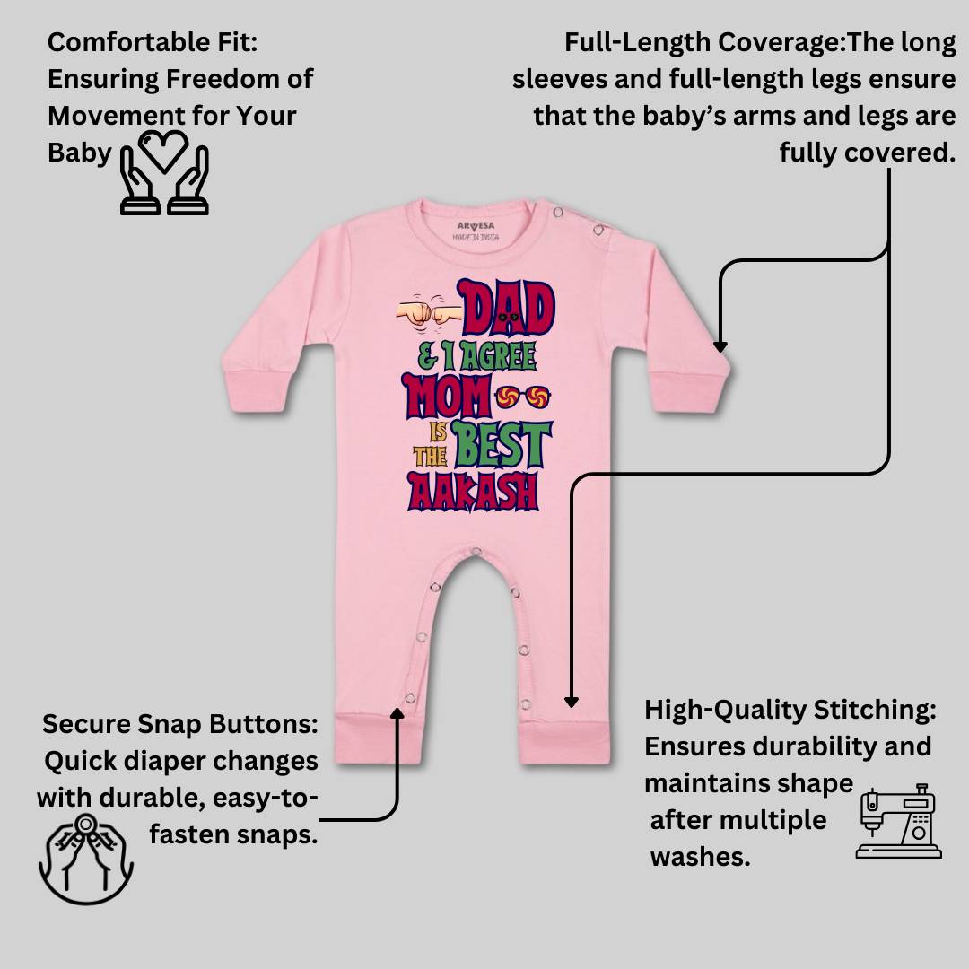 Arvesa Daddy & I Agree Mom Is Best Baby Boy & Girl Dress