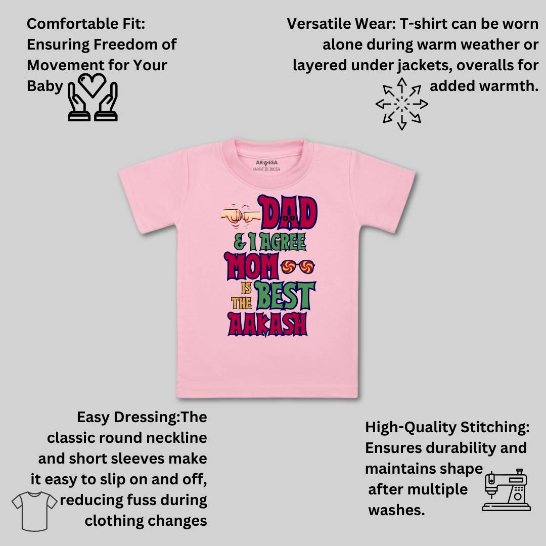 Arvesa Daddy & I Agree Mom Is Best Baby Boy & Girl Dress