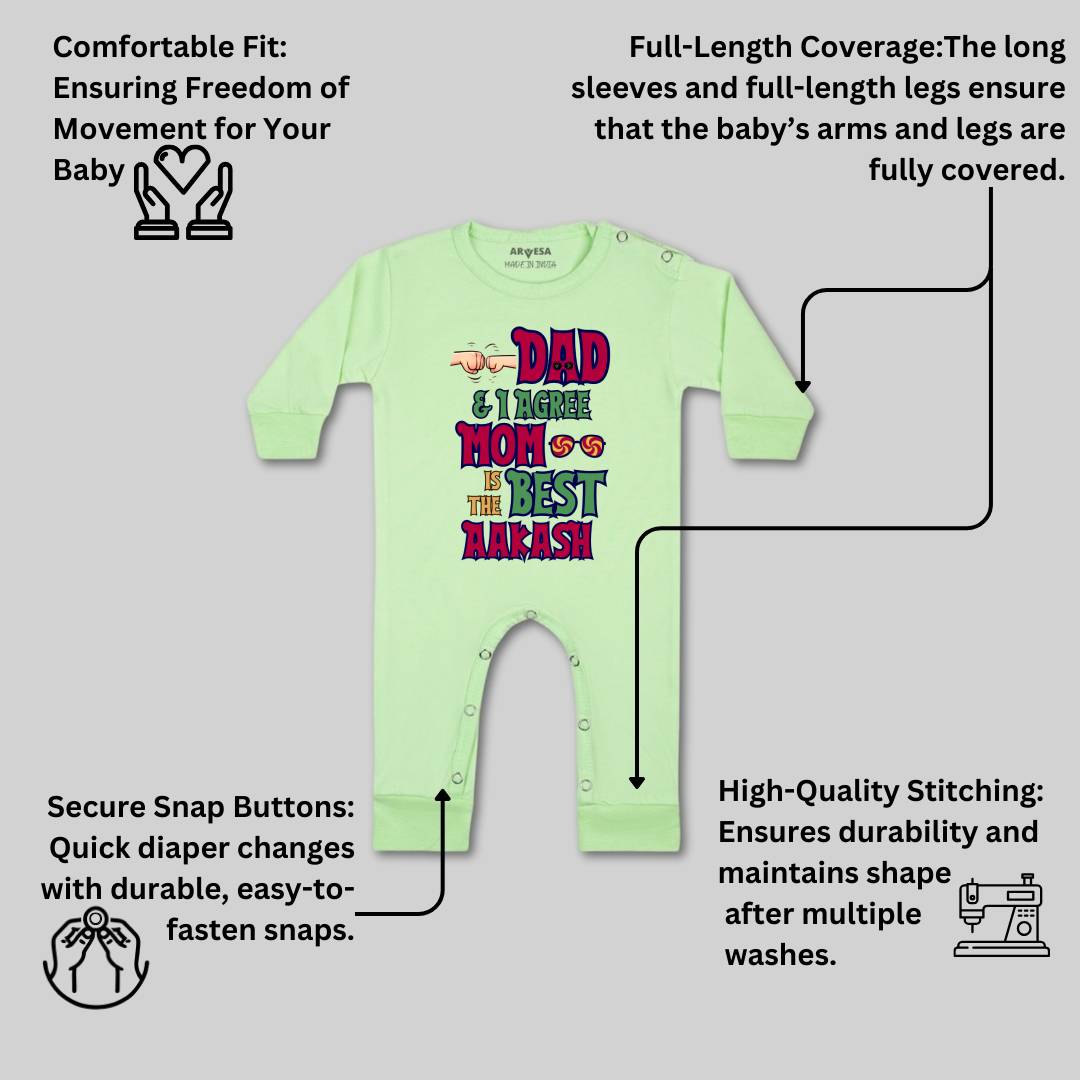 Arvesa Daddy & I Agree Mom Is Best Baby Boy & Girl Dress