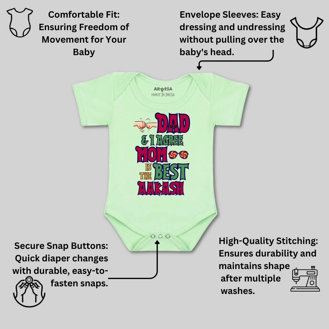 Arvesa Daddy & I Agree Mom Is Best Baby Boy & Girl Dress