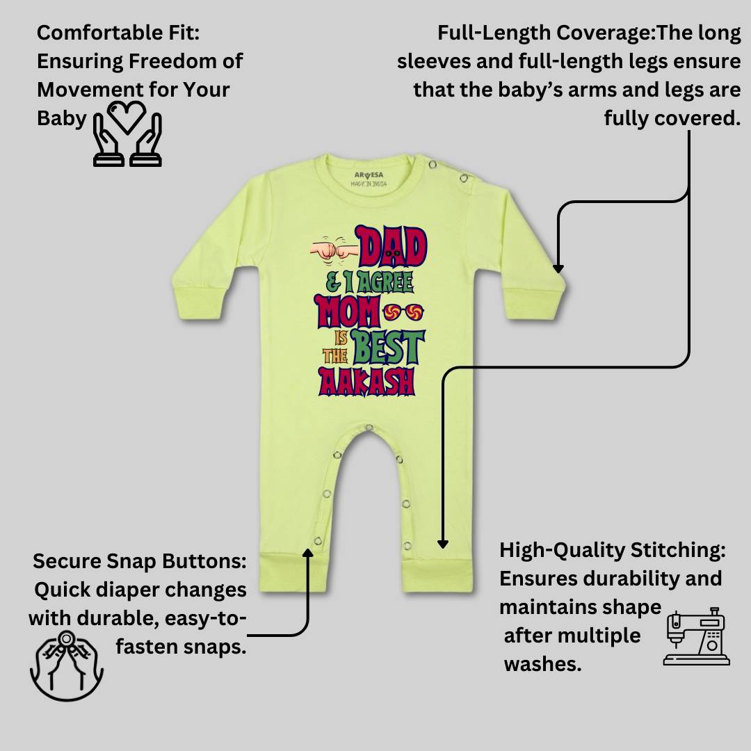 Arvesa Daddy & I Agree Mom Is Best Baby Boy & Girl Dress