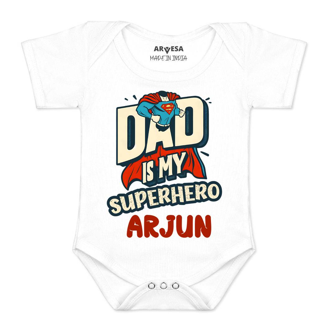 Arvesa Dad Is My Superhero Baby Boy & Girl Dress