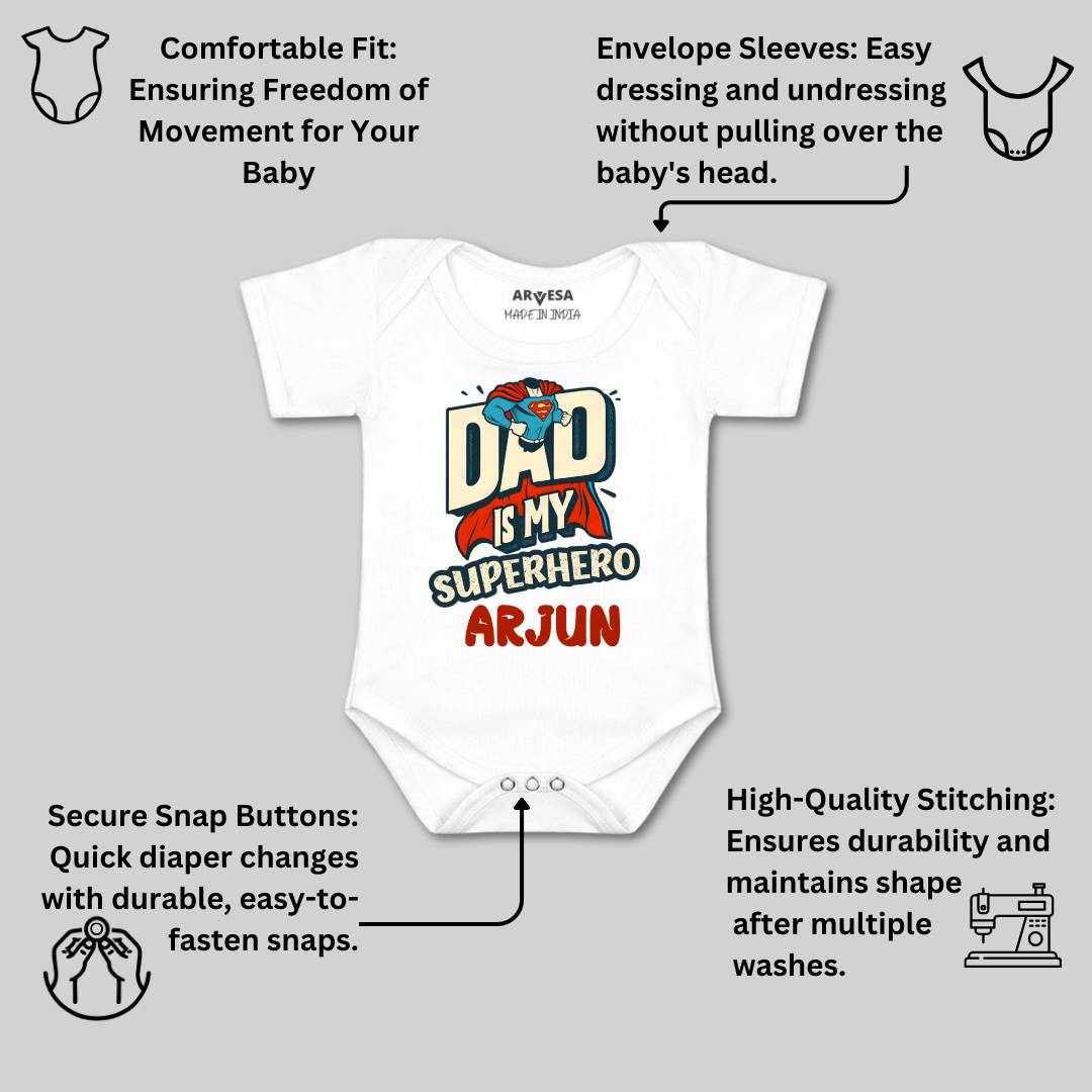 Arvesa Dad Is My Superhero Baby Boy & Girl Dress